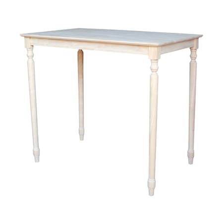 International Concepts Rectangle Solid Wood Top Table, Turned Legs, Unfinished, 30 in W, 48 in L, 42 in H, Wood K-3048-342T